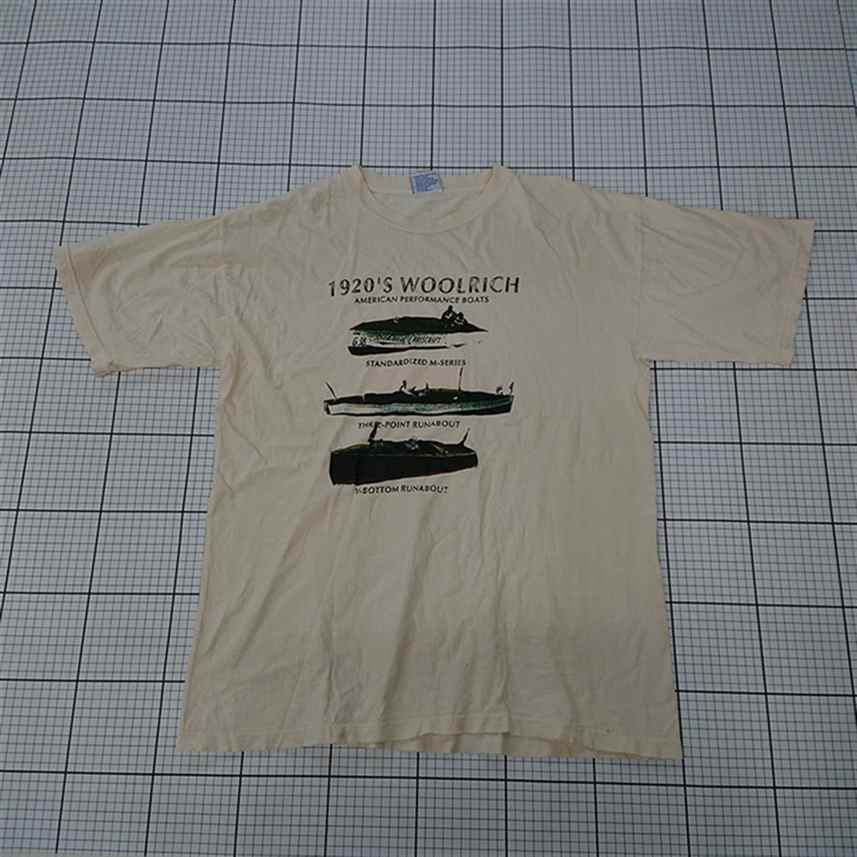 ◇ ⊂ ウールリッチ Woolrich 1920's ボートプリントTシャツ ベージュ系 メンズ L E 【中古】
