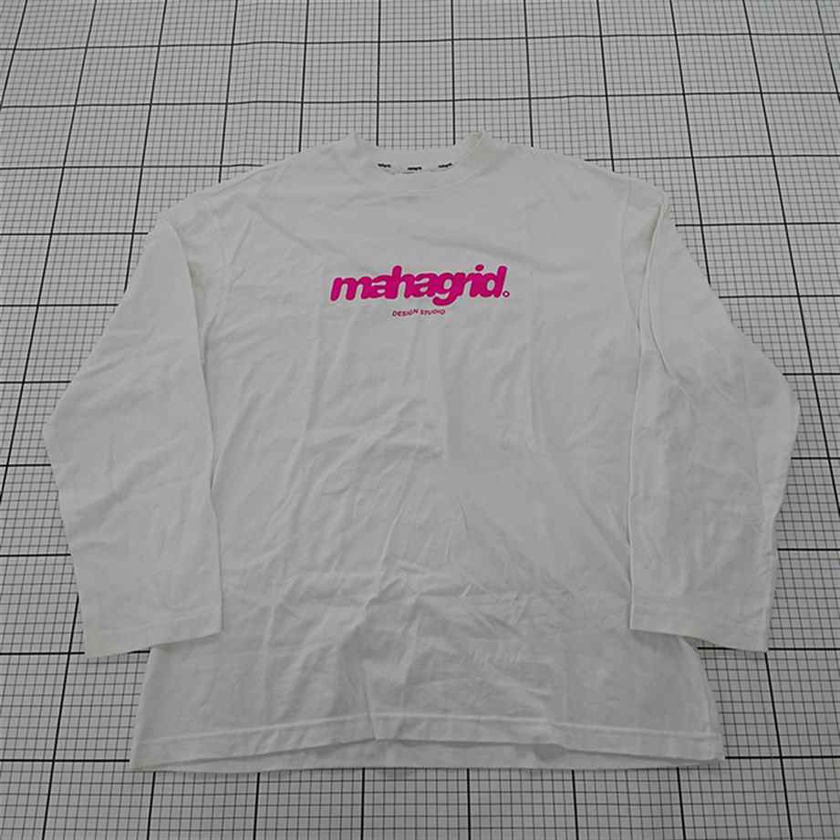 ◇ Θ マハグリッド mahagrid MARU LOGO LS TEE 長袖Tシャツ ホワイト メンズ Lサイズ E 【中古】
