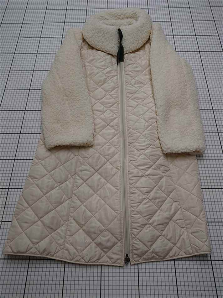 ◇ ⊇ ヴィア VIA 72502 キルティング切替ボアコート ベージュ系 レディース E 【中古】