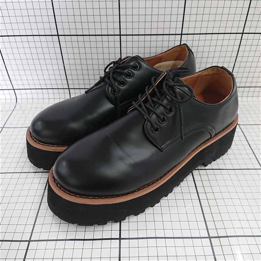 ◇ Θ ルーズ Loose 厚底レザーシューズ ブラック系 40 メンズ E 【中古】