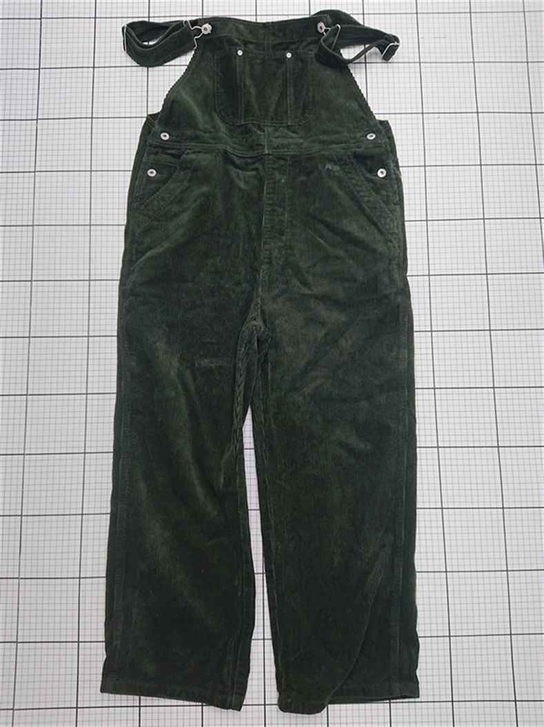 ◇ ⊇ ダブルネーム DOUBLE NAME コーデュロイサロペット オーバーオール グリーン系 レディース E 【中古】