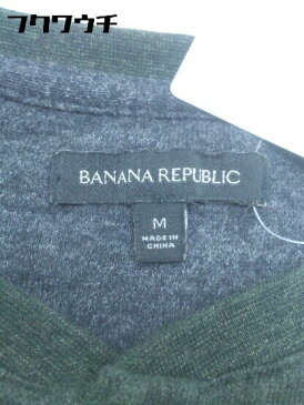 ◇ BANANA REPUBLIC バナナリパブリック 長袖 ヘンリーネック Tシャツ カットソー サイズM グリーン メンズ 【中古】
