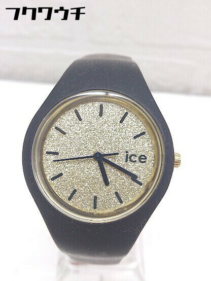 ◇ ice watch 007228 稼働品 クォーツ式 3針 アナログ 腕時計 ウォッチ ブラック レッド レディース 【中古】