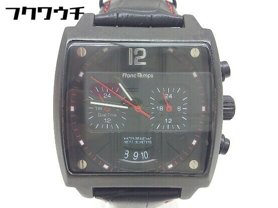 ◇ Franc Temps フランテンプス クォーツ式 3針 アナログ 動作未確認 腕時計 ウォッチ ブラック メンズ 【中古】