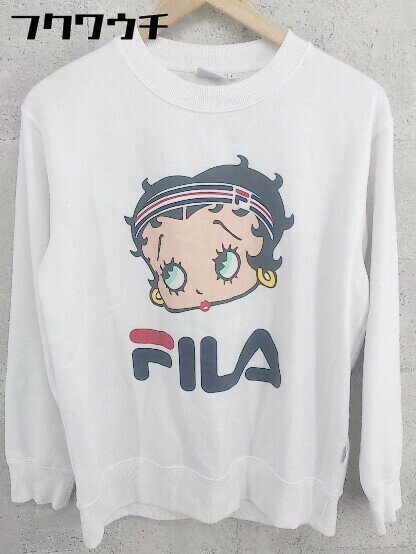 ◇ FILA フィラ 長袖 トレーナー サイズL ホワイト メンズ 【中古】