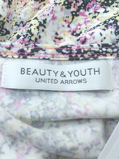 ◇ BEAUTY&YOUTH UNITED ARROWS 総柄 半袖 ミニ チュニック ワンピース ブラック レディース 【中古】