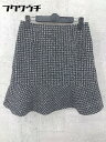 ◇ any SiS エニィスィス チェック ミニ フレア スカート サイズL ブラック ホワイト レディース 【中古】