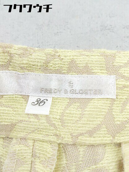 ◇ FREDY&GLOSTER フレディアンドグロスター リーフ柄 パンツ サイズ36 ベージュ イエロー レディース 【中古】
