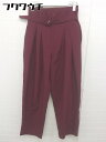 ◇ ◎ merlot plus メルロープリュス テーパード パンツ サイズF ボルドー系 レディース 【中古】