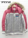 ◇ ikka イッカ キッズ 子供服 中綿 フェイク ファー 長袖 ジップアップ ジャケット 150 レッド グレー * # 1002800238828 【中古...