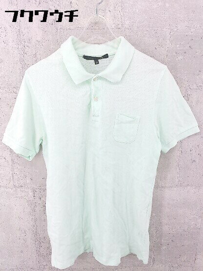 ◇ nano universe ナノユニバース 鹿の子 半袖 ポロシャツ サイズ38 ミントグリーン メンズ 【中古】