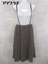 ◇ merlot メルロー サスペンダー付 ロング プリーツ スカート ブラウン系 レディース 【中古】
