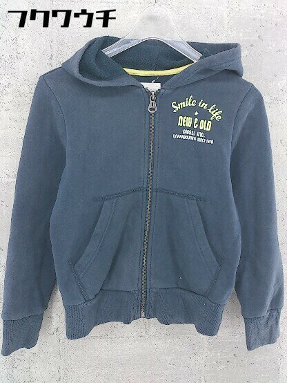 ◇ DIESEL ディーゼル キッズ 子供服 長袖 ジップアップ パーカー サイズS ネイビー系 レディース メンズ 【中古】
