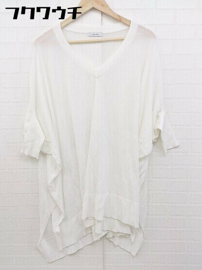 ◇ JEANASIS ジーナシス 薄手 オーバーサイズ ニット 七分袖 セーター サイズF ホワイト レディース 【中古】