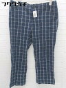 ◇ Simplicite シンプリシテェ チェック クロップド パンツ サイズ40 ネイビー系 レディース 【中古】
