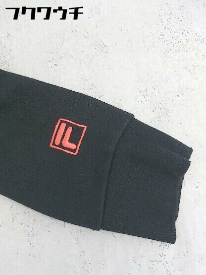 ◇ FILA フィラ 裏起毛 ロゴ 長袖 プルオーバー パーカー サイズL ブラック レディース 【中古】