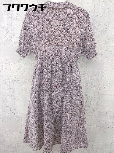 ◇ OLIVE des OLIVE オリーブ デ オリーブ 総柄 半袖 ロング ワンピース サイズM ネイビー系 ホワイト系 レディース 【中古】