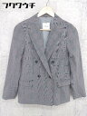 ◇ cheek チーク チェック ダブル 長袖 ジャケット サイズM グレー レディース 【中古】
