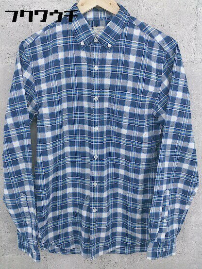 ◇ J.Crew ジェイクルー チェック　ボタンダウン BD 長袖 シャツ S ネイビー　ホワイト　グレー # 1002800074006 【中古】