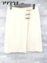 ◇ ICB アイシービー 膝下丈 ラップ 巻き スカート サイズ9 アイボリー レディース 【中古】