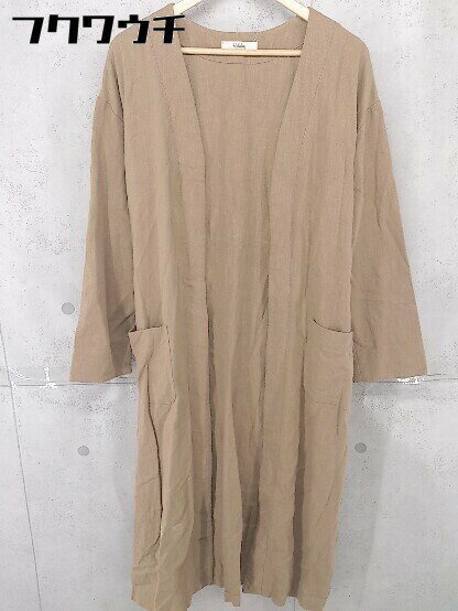 ◇ ◎ HOLIDAY ホリデイ リネン ラップ巻き 長袖 コート ブラウン レディース 【中古】