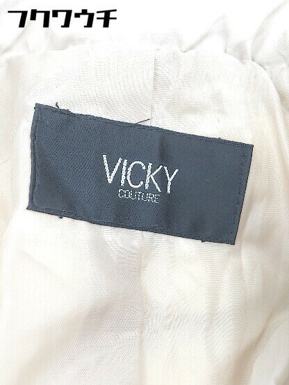 ◇ ◎ VICKY ビッキー リボン付き 長袖 ダウン ジャケット サイズ1 ベージュ レディース 【中古】
