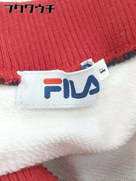 ◇ FILA フィラ Vネック ロゴ スウェット トレーナー サイズF ホワイト レディース 【中古】