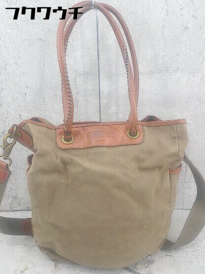 ■ russet ラシット キャンバス 2way ハンド ショルダー バッグ ブラウン レディース 【中古】