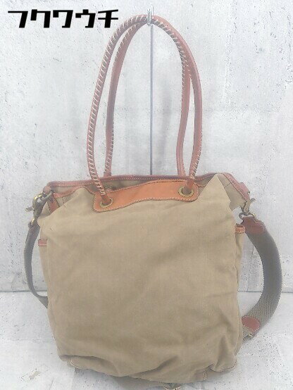 ■ russet ラシット キャンバス 2way ハンド ショルダー バッグ ブラウン レディース 【中古】