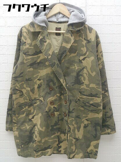 ◇ ◎ Ungrid アングリッド 迷彩 カモフラ フード付き 長袖 コート サイズS ベージュ系 レディース 【中古】