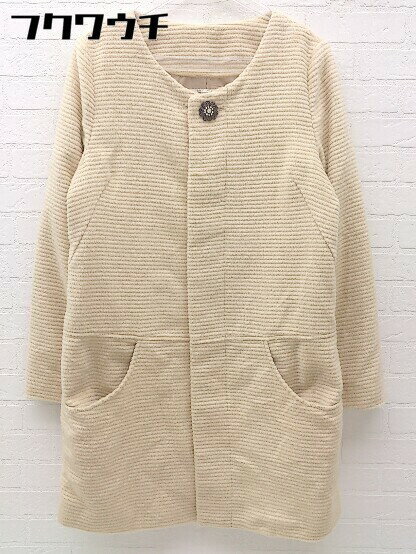 ■ ROPE PICNIC ロペピクニック ノーカラー 比翼 コート サイズ38 ブラウン レディース 【中古】