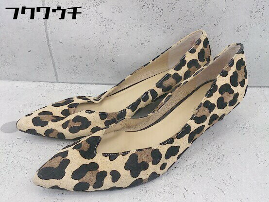 ◇ Odette e Odile UNITED ARROWS レオパード ポインテッドトゥ ヒール パンプス サイズ24 1/2 ベージュ系 レディース 【中古】