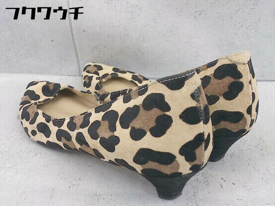 ◇ Odette e Odile UNITED ARROWS レオパード ポインテッドトゥ ヒール パンプス サイズ24 1/2 ベージュ系 レディース 【中古】