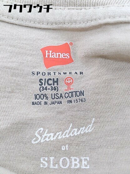 ◇ SLOBE IENA スローブ イエナ Hanes ヘインズ 胸ポケット 長袖 Tシャツ カットソー サイズS ベージュ レディース 【中古】