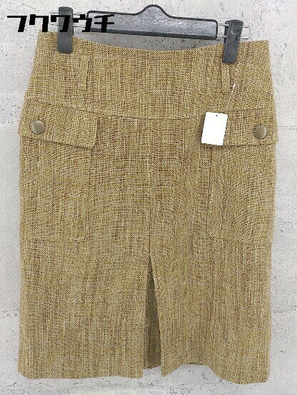 ◇ MACPHEE マカフィー トゥモローランド フロントポケット 膝丈 タイト スカート サイズ38 ベージュ系 レディース 【中古】