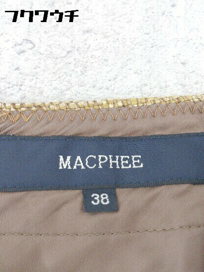 ◇ MACPHEE マカフィー トゥモローランド フロントポケット 膝丈 タイト スカート サイズ38 ベージュ系 レディース 【中古】