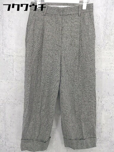 ◇ allureville アルアバイル ロールアップ タック パンツ サイズ2 ベージュ ブラック レディース 【中古】 ◇ allureville アルアバイル ロールアップ タック パンツ サイズ2 ベージュ ブラック レディース 【中古】