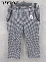 ◇ green label relaxing UNITED ARROWS ギンガムチェック ストレッチ パンツ サイズ38 ブラック ホワイト レディース 【中...