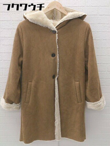 ■ natural couture NICE CLAUP スエード調 長袖 ムートンコート サイズM ブラウン レディース 【中古】 ■ natural couture NICE CLAUP スエード調 長袖 ムートンコート サイズM ブラウン レディース 【中古】