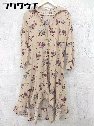 ◇ fifth フィフス 花柄 長袖 膝丈 チュニック ワンピース サイズM ベージュ系 レディース 【中古】 ◇ fifth フィフス 花柄 長袖 膝丈 チュニック ワンピース サイズM ベージュ系 レディース 【中古】