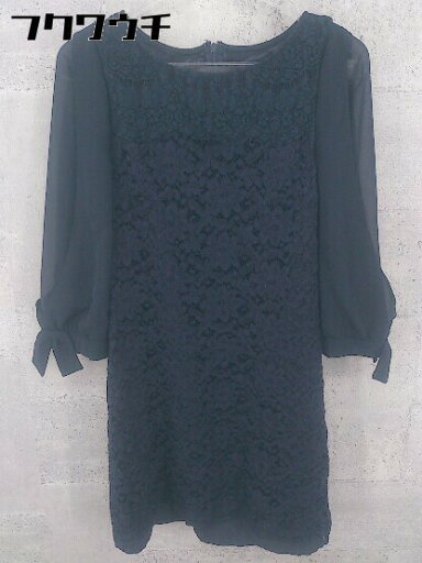 ◇ JUSGLITTY ジャスグリッティー レース 七分袖 ミニ チュニック ワンピース サイズ0 ネイビー レディース 【中古】 ◇ JUSGLITTY ジャスグリッティー レース 七分袖 ミニ チュニック ワンピース サイズ0 ネイビー レディース 【中古】