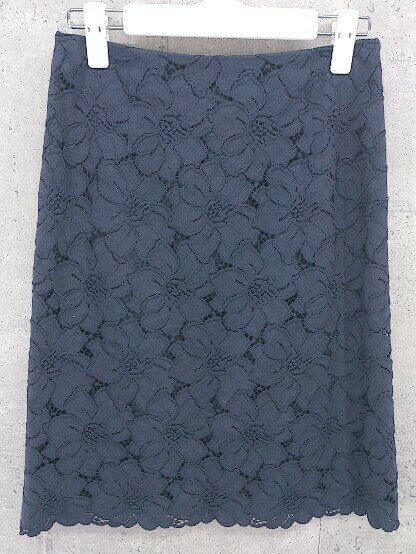 ◇ heliopole エリオポール 膝丈 タイト スカート サイズ34 ネイビー レディース 【中古】
