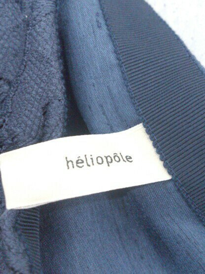 フクワウチの◇ heliopole エリオポール 膝丈 タイト スカート サイズ34 ネイビー レディース 【中古】｜アングル3