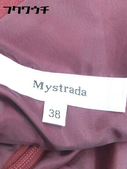 ◇ ◎ mystrada　マイストラーダ ベルト付 七分袖 膝丈 ワンピース サイズ38 ワインレッド レディース 【中古】