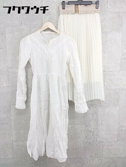 ◇ ◎ NICE CLAUP ナイスクラップ ワンピース スカート ワンピース スカート セット サイズFREE ホワイト レディース 【中古】