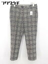 ◇ NATURAL BEAUTY BASIC ナチュラル ビューティー ベーシック チェック柄 パンツ サイズM グレー レディース 【中古】
