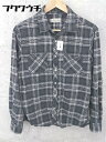 ◇ nano universe The 1st.Floor ナノ ユニバース チェック 長袖 シャツ サイズM グレー ブラック メンズ 【中古】