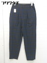 ◇ fredy emue フレディ エミュ NOLLEY'S チェック ストレッチ パンツ サイズ36 ネイビー ブラウン レディース 【中古】