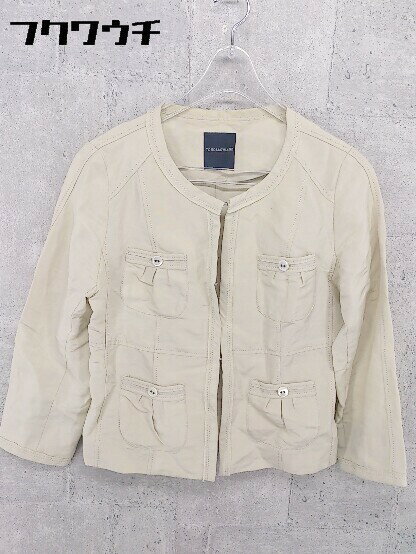 ◇ TOMORROWLAND トゥモローランド 長袖 ノーカラー ジャケット サイズ38 アイボリー系 レディース 【中古】