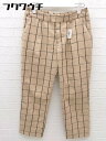 ◇ BEAMS HEART ビームスハート チェック アンクルパンツ サイズ1 ベージュ ブラック レディース 【中古】